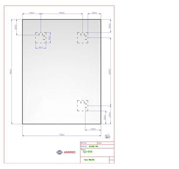 AMIRRO PURE zrkadlo 70x90 cm, reverzibilné 712-949 Technický nákres