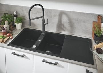 GROHE ESSENCE NEW drezová batéria, s flexi ramienkom a sprškou, supersteel 30294DC0 Obrázek - fotka