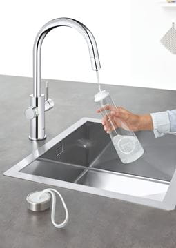 GROHE BLUE HOME drezová elektronická batéria, s vyťahovacou koncovkou, s filtračným a chladiacim zariadením, Bluetooth, napájanie zo siete, chróm 31541000 Obrázek - fotka