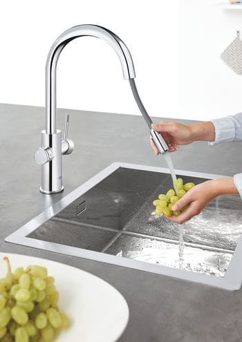 GROHE BLUE HOME drezová elektronická batéria, s vyťahovacou koncovkou, s filtračným a chladiacim zariadením, Bluetooth, napájanie zo siete, chróm 31541000 Obrázek - fotka