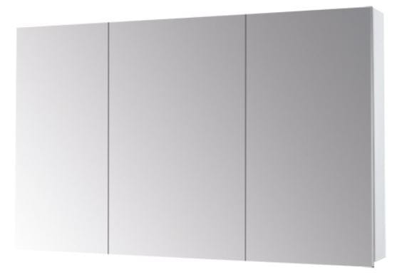 DŘEVOJAS PREMIUM GA3E 120 zrkadlová skrinka 120x73,9x13,8 cm, s el. zásuvkou, lamino, lesklá biela