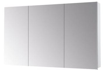 DŘEVOJAS PREMIUM GA3E 120 zrkadlová skrinka 120x73,9x13,8 cm, s el. zásuvkou, lamino, lesklá biela