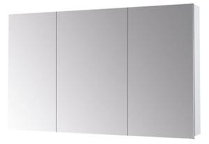 DŘEVOJAS PREMIUM GA3E 120 zrkadlová skrinka 120x73,9x13,8 cm, s el. zásuvkou, lamino, lesklá biela