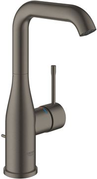 GROHE ESSENCE NEW umývadlová stojanková batéria, s odtokovou súpravou, Water Saving, brúsený hard graphite