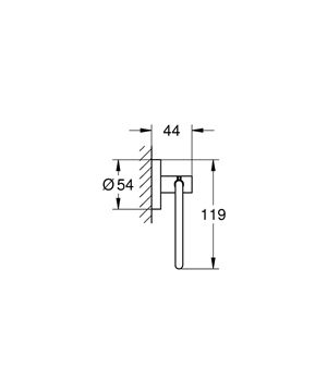 GROHE ESSENTIALS držiak toaletného papiera, nástenný, kartáčovaný hard graphite 40689AL1 Technický nákres