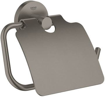 GROHE ESSENTIALS držiak toaletného papiera s krytom, nástenný, brúsený hard graphite