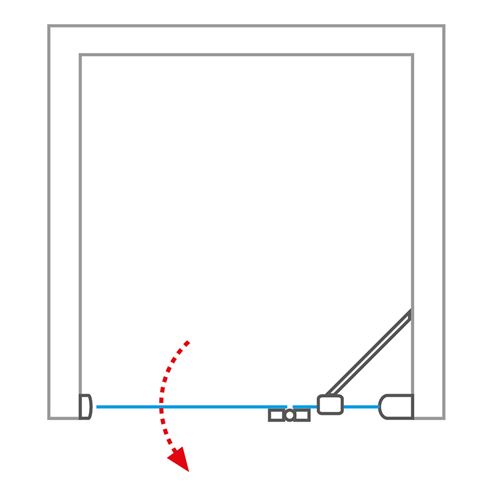 ROTH ELEGANT LINE GDNP1/1000 sprchové dvere 100x200 cm, krídlové, pravé, brillant/sklo transparent 134-100000P-00-02 Obrázek - fotka