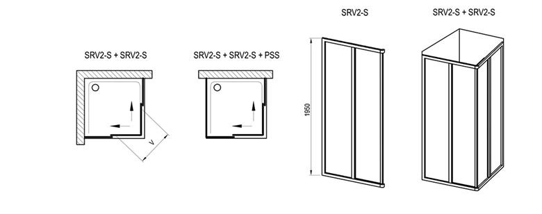 RAVAK SUPERNOVA SRV2-S 80 sprchové dvere 80x195 cm, posuvné, biela/plast Pearl 14V401O211 Obrázek - fotka