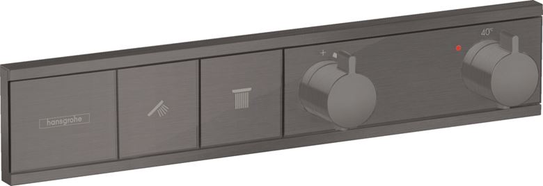 HANSGROHE RAINSELECT podomietková termostatická batéria, pre 2 spotrebiče, brúsený čierny chróm 15380340 Obrázek - Hlavní obrázek