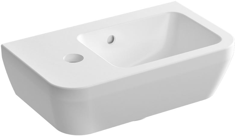 CONCEPT 100 umývadlo 37 cm, s otvorom pre batériu vľavo a prepadom, VitrAhygiene 7090L003-0028 Obrázek - Hlavní obrázek