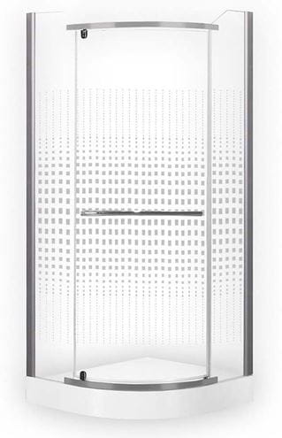ROTH PROJEKT AUSTIN/900 sprchový kút 90x 90 cm, R550, pivotové dvere, striebro/potlač N0018 Obrázek - Hlavní obrázek