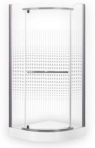 ROTH PROJEKT AUSTIN/900 sprchový kút 90x 90 cm, R550, pivotové dvere, striebro/potlač
