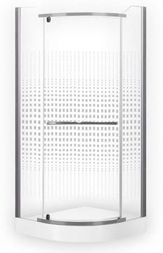 ROTH PROJEKT AUSTIN/900 sprchovací kút 90x90 cm, R550, pivotové dvere, striebro/potlač