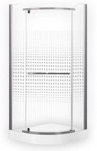 ROTH PROJEKT AUSTIN/900 sprchový kút 90x 90 cm, R550, pivotové dvere, striebro/potlač