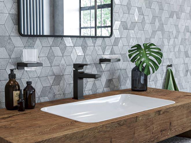 HANSGROHE METROPOL umývadlová stojanková batéria, s odtokovou súpravou, EcoSmart, matná čierna 32507670 Obrázek - fotka