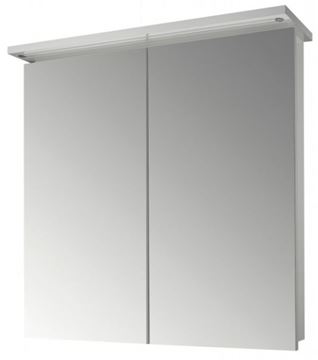 DŘEVOJAS SANI GA2O 70 zrkadlová skrinka 70x70,6x20,7 cm, osvetlenie, lamino, lesklá biela