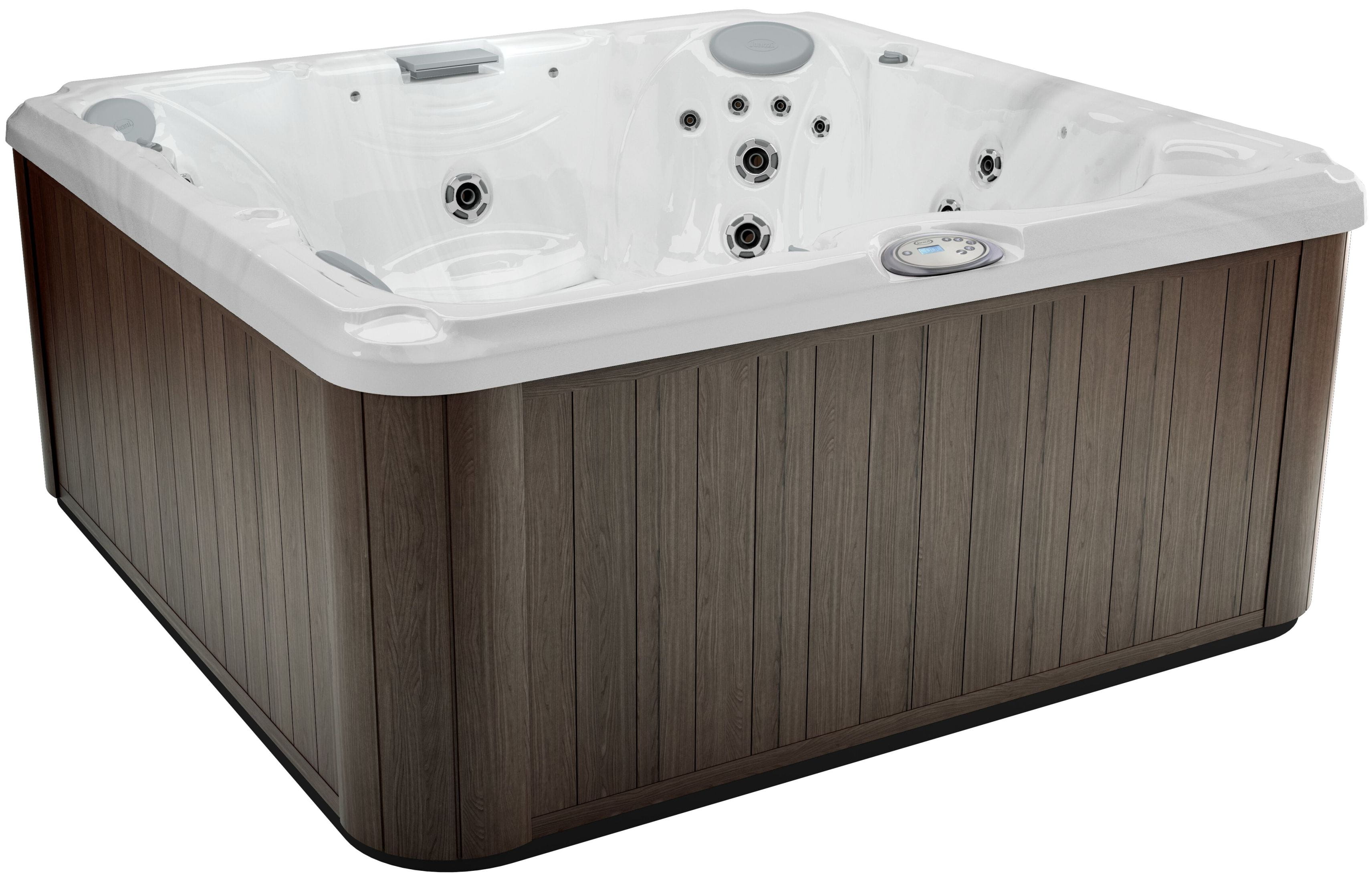 JACUZZI J-235 vírivka 213,5x213,5 cm, pre 6 osôb, 35 trysiek, s termokrytom, s osvetlením, platinum/silverwood