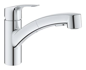 GROHE EUROSMART drezová batéria, s vyťahovacou sprškou, chróm
