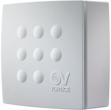 VORTICE QUADRO MEDIO T radiálny ventilátor 100 mm, nástenný/stropný, s časovačom a spätnou klapkou