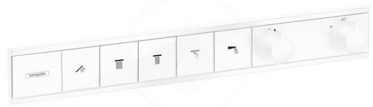 HANSGROHE RAINSELECT podomietková termostatická batéria, pre 5 spotrebičov, s držiakom hadice, matná biela 15384700 Obrázek - Hlavní obrázek