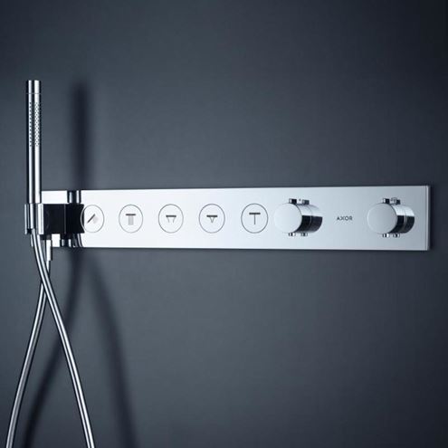 AXOR SHOWERSOLUTIONS podomietková termostatická batéria, pre 5 spotrebičov, s držiakom hadice, chróm 18358000 Obrázek - fotka