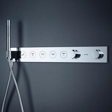 AXOR SHOWERSOLUTIONS podomietková termostatická batéria, pre 5 spotrebičov, s držiakom hadice, chróm 18358000 Obrázek - fotka