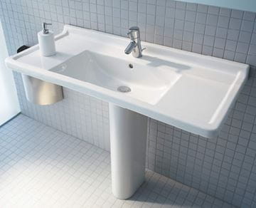 DURAVIT STARCK 3 umývadlo 85 cm, s otvorom pre batériu a prepadom, WonderGliss 03048000001 Obrázek - fotka