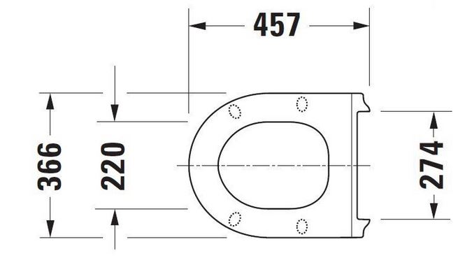 DURAVIT HAPPY D. WC sedadlo, Soft-Close, biela 0066990000 Technický nákres