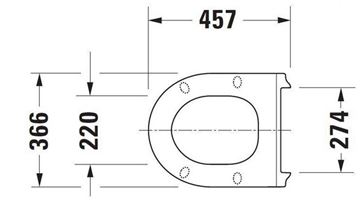 DURAVIT HAPPY D. WC sedadlo, Soft-Close, biela 0066990000 Technický nákres