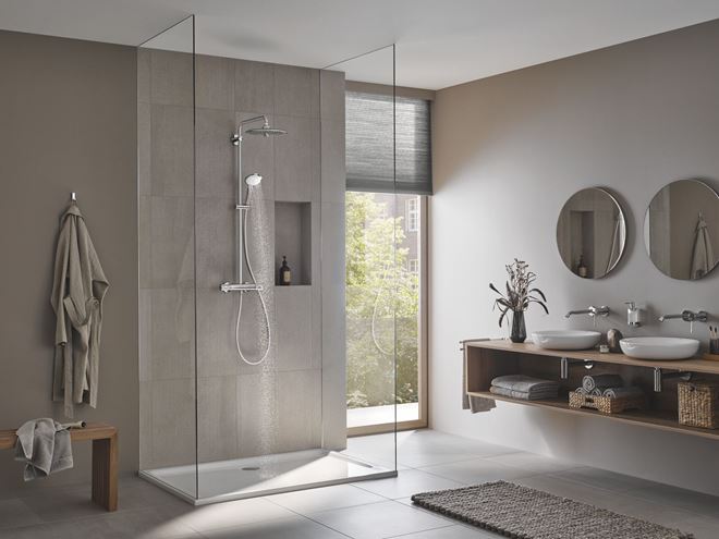 GROHE EUPHORIA SYSTEM 260 sprchový set s termostatickou batériou, horná sprcha, ručná sprcha s 3 prúdmi, tyč, hadica, chróm 27296003 Obrázek - fotka