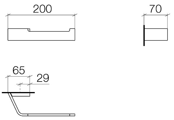DORNBRACHT CL.1 držiak toaletného papiera, nástenný, chróm 83 500 705-00 Technický nákres