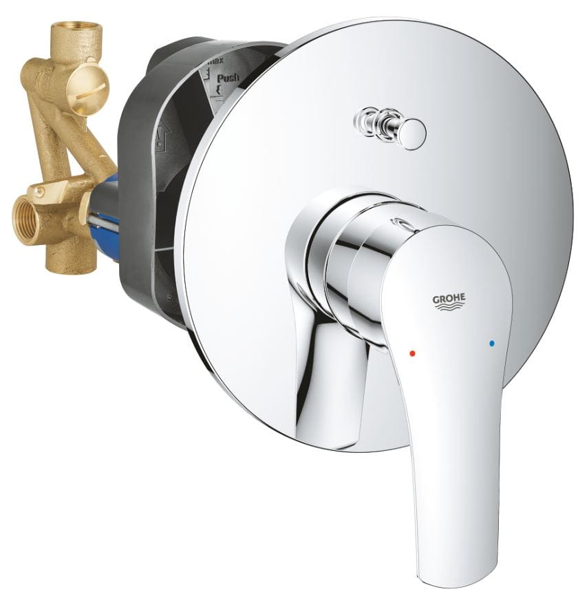 GROHE EUROSMART vaňová podomietková batéria, s prepínačom, s telesom, chróm