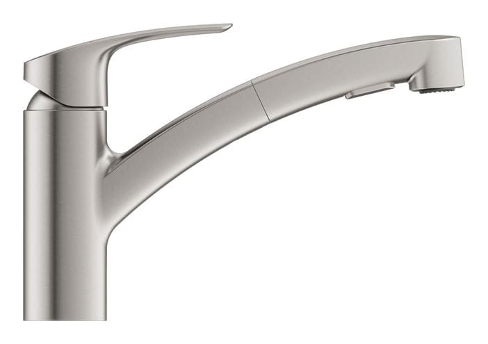 GROHE EUROSMART drezová batéria, s vyťahovacou sprškou, supersteel 30305DC1 Obrázek - fotka