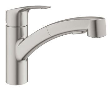 GROHE EUROSMART drezová batéria, s vyťahovacou sprškou, supersteel 30305DC1 Obrázek - fotka