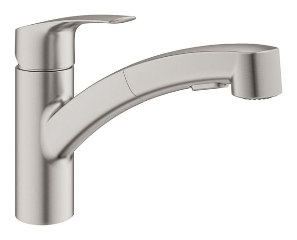 GROHE EUROSMART drezová batéria, s vyťahovacou sprškou, supersteel 30305DC1 Obrázek - fotka
