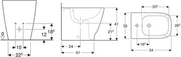 GEBERIT SMYLE SQUARE stacionárne bidet 500.841.00.1 Technický nákres