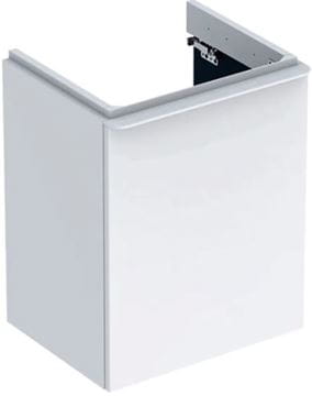 GEBERIT SMYLE SQUARE skrinka pod umývadlo 49,2x40,6x61,7 cm, 1 dvierka, pánty vľavo, lesklá biela