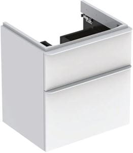 GEBERIT SMYLE SQUARE skrinka pod umývadlo 58,4x47x61,7 cm, 2 zásuvky, lesklá biela