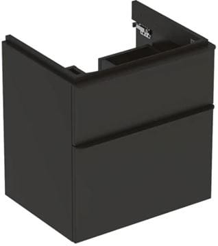 GEBERIT SMYLE SQUARE skrinka pod umývadlo 58,4x47x61,7 cm, 2 zásuvky, matná lávová