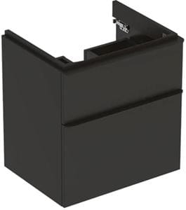 GEBERIT SMYLE SQUARE skrinka pod umývadlo 58,4x47x61,7 cm, 2 zásuvky, matná lávová