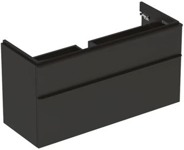 GEBERIT SMYLE SQUARE skrinka pod umývadlo 118,4x47x61,7 cm, 2 zásuvky, matná lávová
