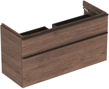 GEBERIT SMYLE SQUARE skrinka pod umývadlo 118,4x47x61,7 cm, 2 zásuvky, orech hickory
