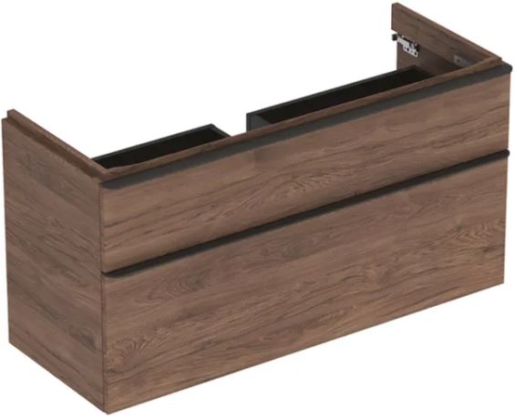 GEBERIT SMYLE SQUARE skrinka pod umývadlo 118,4x47x61,7 cm, 2 zásuvky, orech hickory 500.355.JR.1 Obrázek - Hlavní obrázek