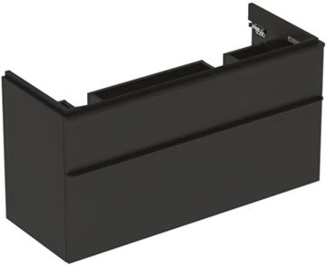 GEBERIT SMYLE SQUARE skrinka pod dvojumývadlo 118,4x47x61,7 cm, 2 zásuvky, matná lávová
