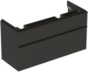 GEBERIT SMYLE SQUARE skrinka pod dvojumývadlo 118,4x47x61,7 cm, 2 zásuvky, matná lávová