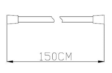 EASY JAMAICA JA 303 sprchová hadica 1500 mm, hladká, plast, šedá JA303 Technický nákres