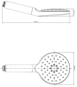 EASY ručná sprcha pr. 120 mm, 3 prúdy, biela/chróm JA189 Technický nákres