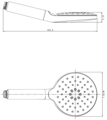 EASY ručná sprcha pr. 120 mm, 3 prúdy, biela/chróm JA189 Technický nákres