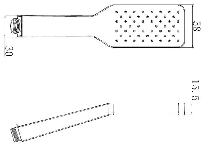 EASY ručná sprcha 110x58 mm, čierna JA191 Technický nákres