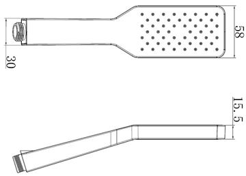 EASY ručná sprcha 110x58 mm, čierna JA191 Technický nákres